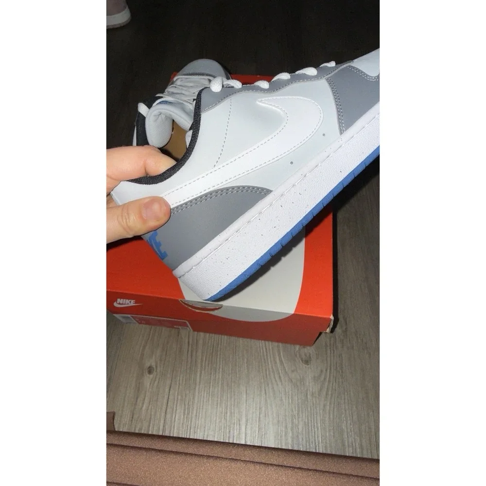 Nike Court Borough Low Recraft White Wolf Grey Blue Kids Size‎ 7Y